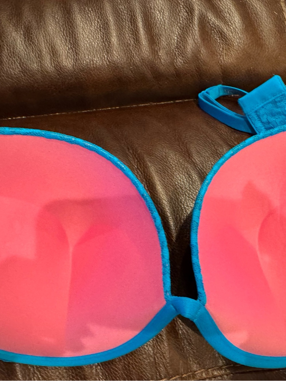 PINK Victoria's Secret Teal Lace-Print Push-Up Bra - Picture 7 of 7